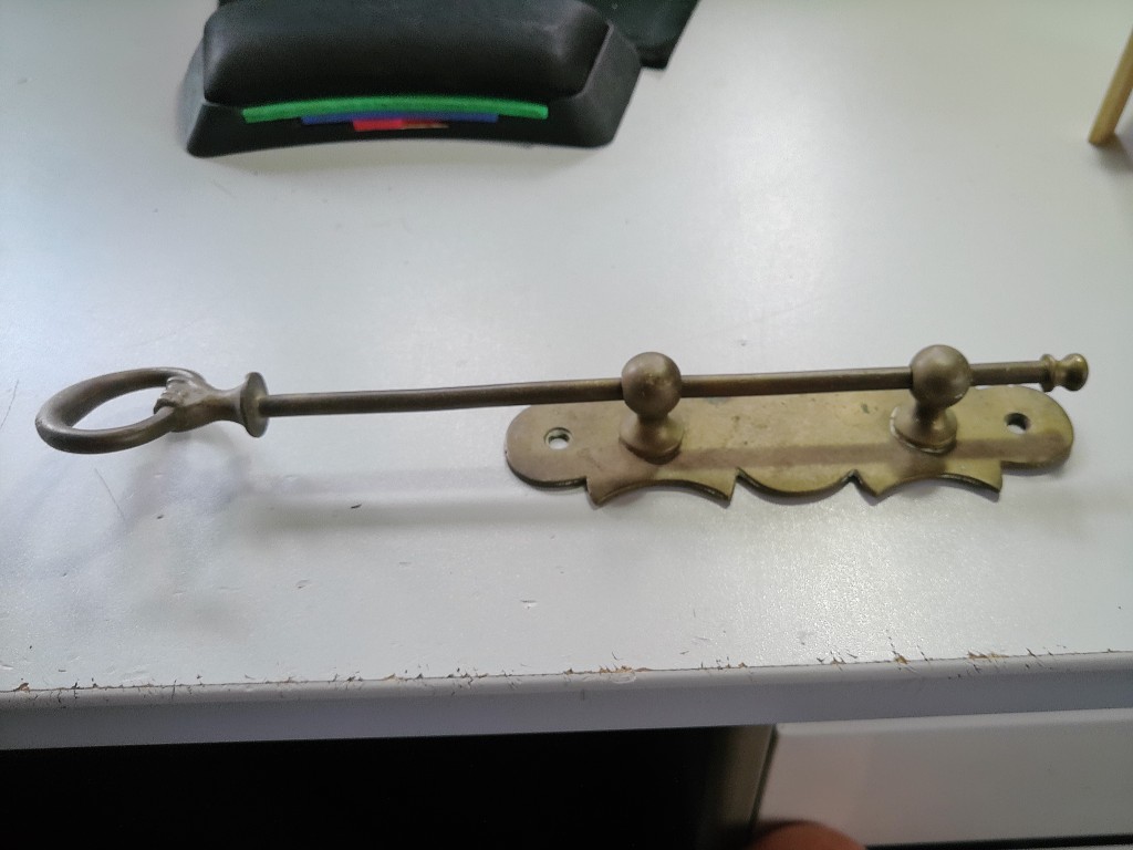 Antieke of vintage messing handvat van deurbel 16cm - Afbeelding 10