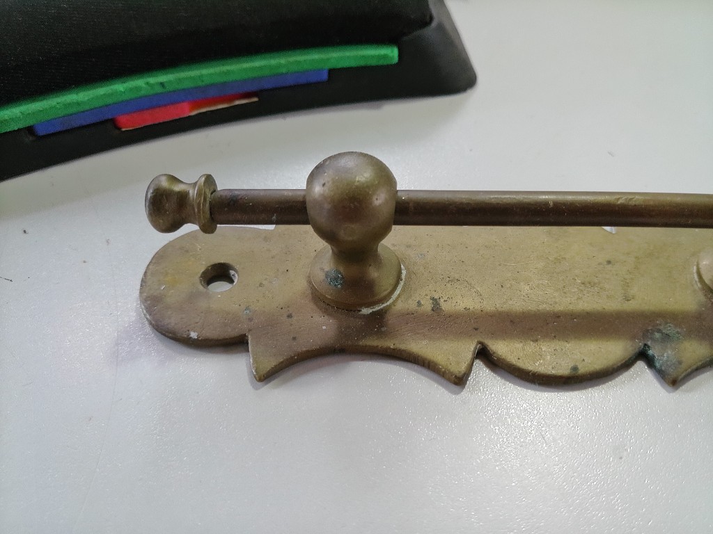 Antieke of vintage messing handvat van deurbel 16cm - Afbeelding 12