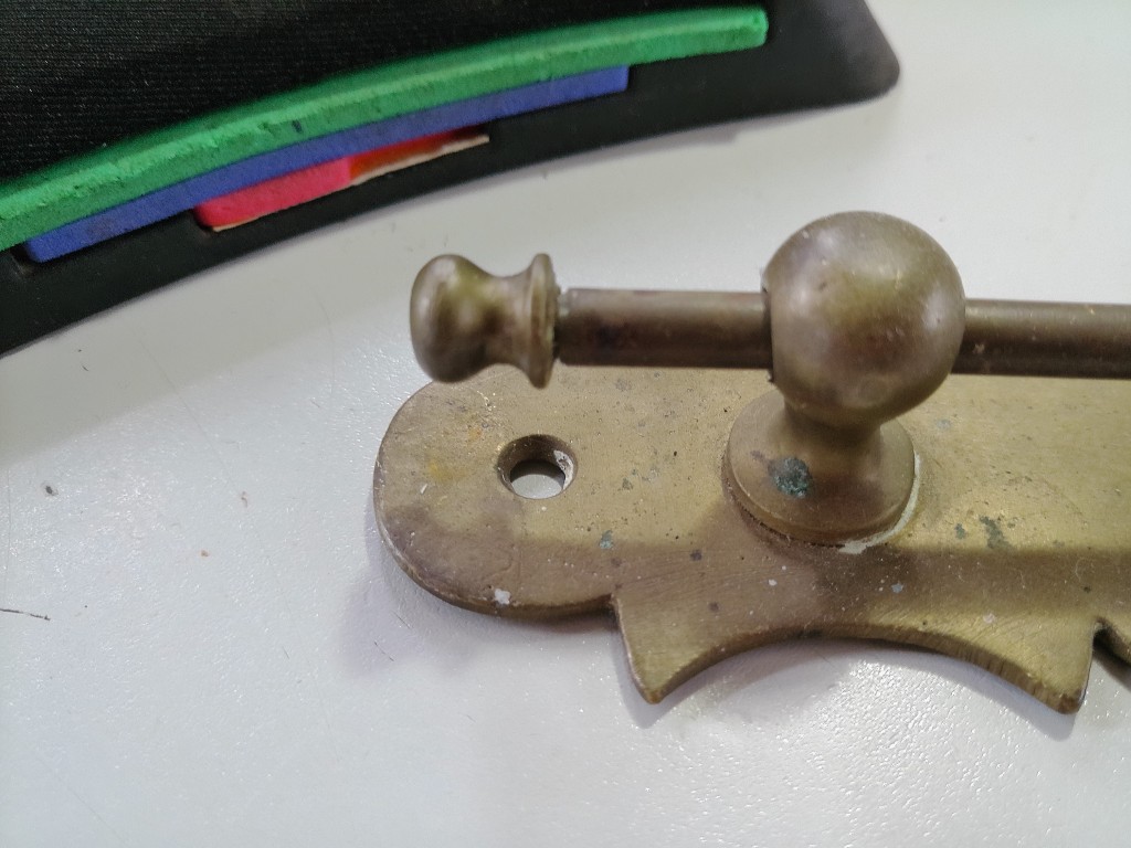 Antieke of vintage messing handvat van deurbel 16cm - Afbeelding 13