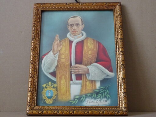 Vintage prent paus Pius XII 21x27cm