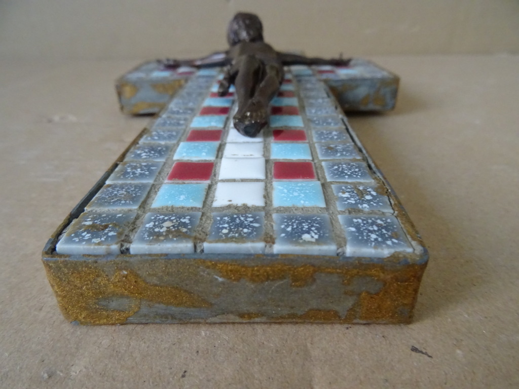 Vintage mozaïek kruisbeeld 23cm - Afbeelding 8