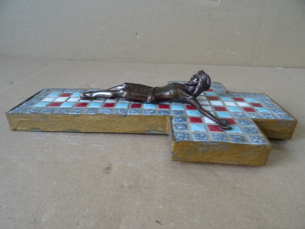 Vintage mozaïek kruisbeeld 23cm - Afbeelding 9