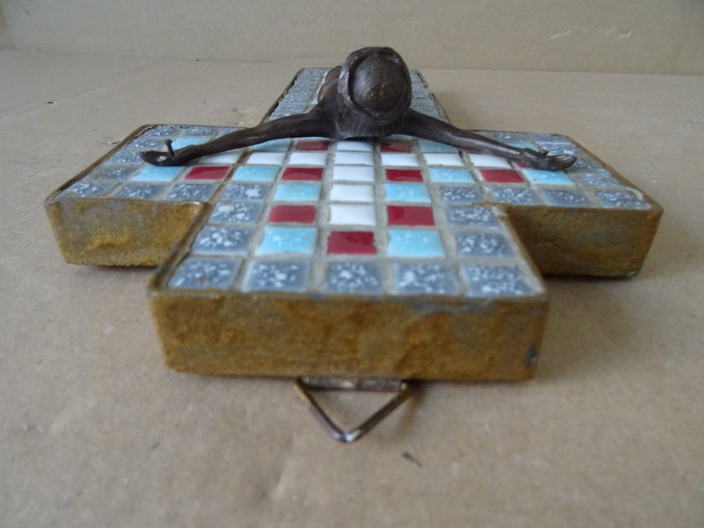 Vintage mozaïek kruisbeeld 23cm - Afbeelding 10