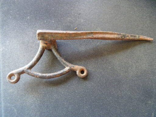 Antieke smeedijzeren haak van deurbel 16cm