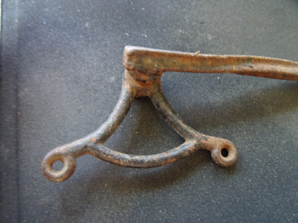 Antieke smeedijzeren haak van deurbel 16cm - Afbeelding 2