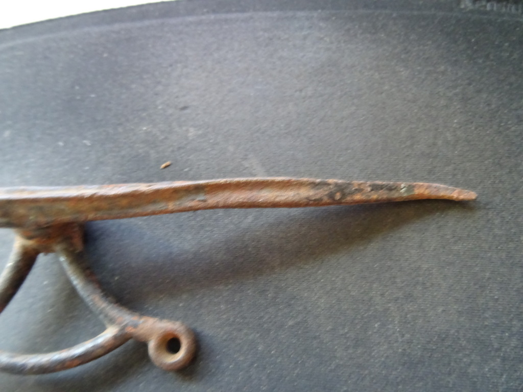 Antieke smeedijzeren haak van deurbel 16cm - Afbeelding 3