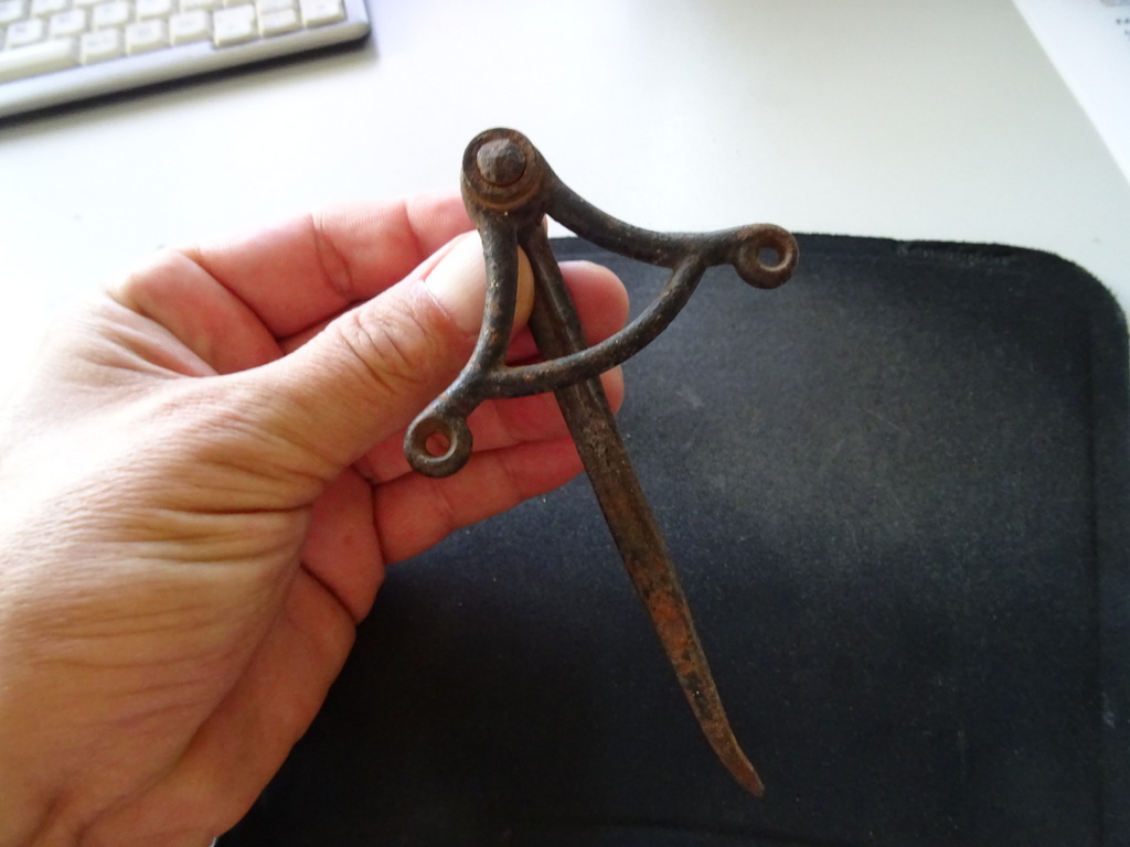Antieke smeedijzeren haak van deurbel 16cm - Afbeelding 5