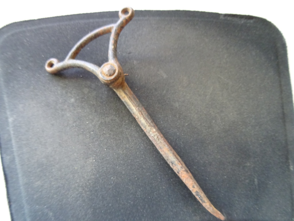 Antieke smeedijzeren haak van deurbel 16cm - Afbeelding 6