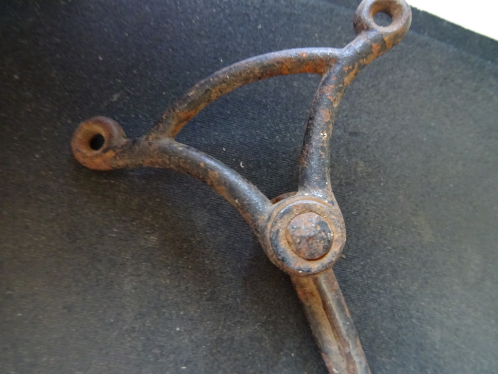Antieke smeedijzeren haak van deurbel 16cm - Afbeelding 7
