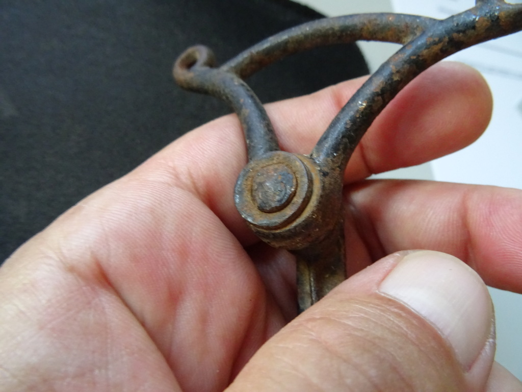 Antieke smeedijzeren haak van deurbel 16cm - Afbeelding 8