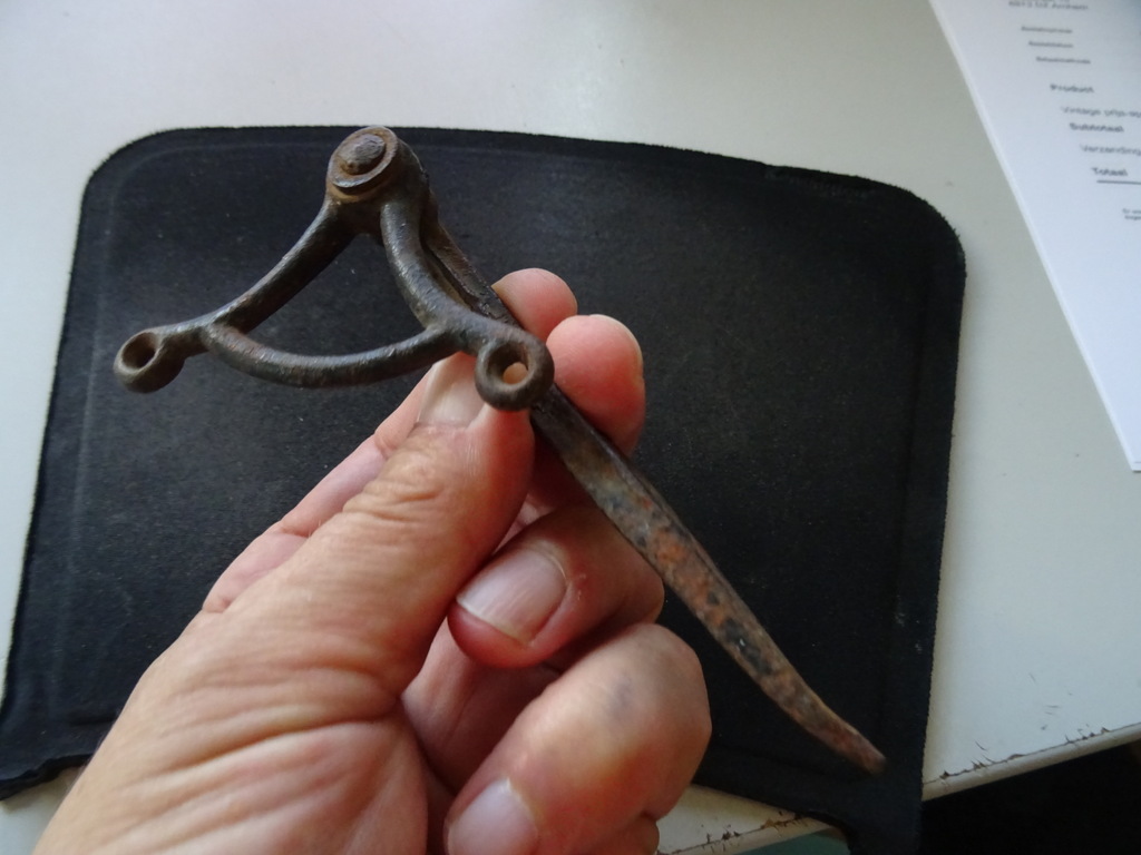 Antieke smeedijzeren haak van deurbel 16cm - Afbeelding 9