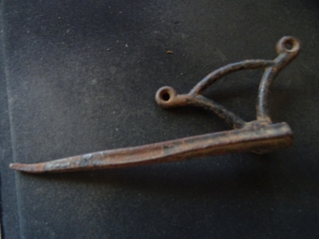 Antieke smeedijzeren haak van deurbel 16cm - Afbeelding 12