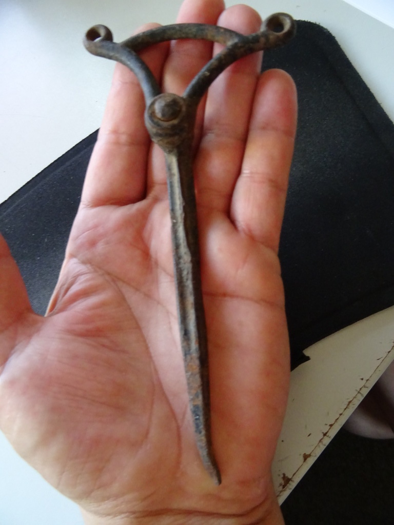 Antieke smeedijzeren haak van deurbel 16cm - Afbeelding 17
