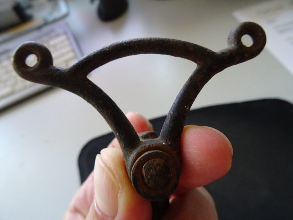 Antieke smeedijzeren haak van deurbel 16cm - Afbeelding 15