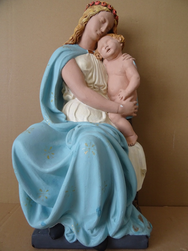 Antiek Mariabeeld de Moeder Gods 51cm