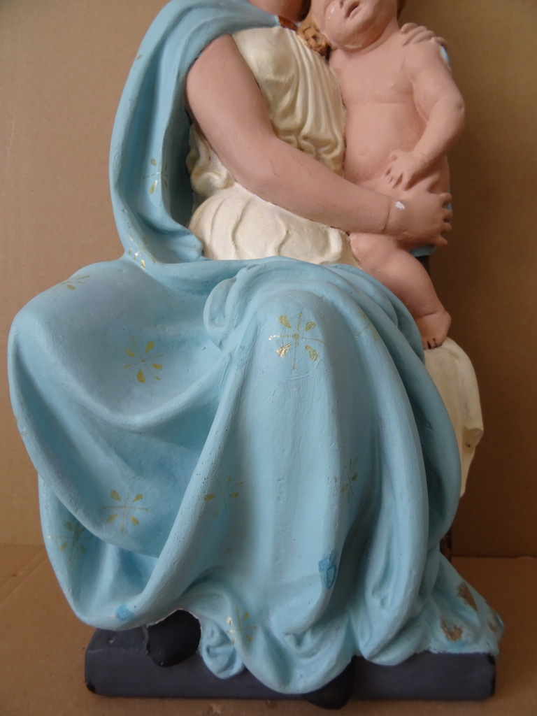 Antiek Mariabeeld de Moeder Gods 51cm - Afbeelding 3
