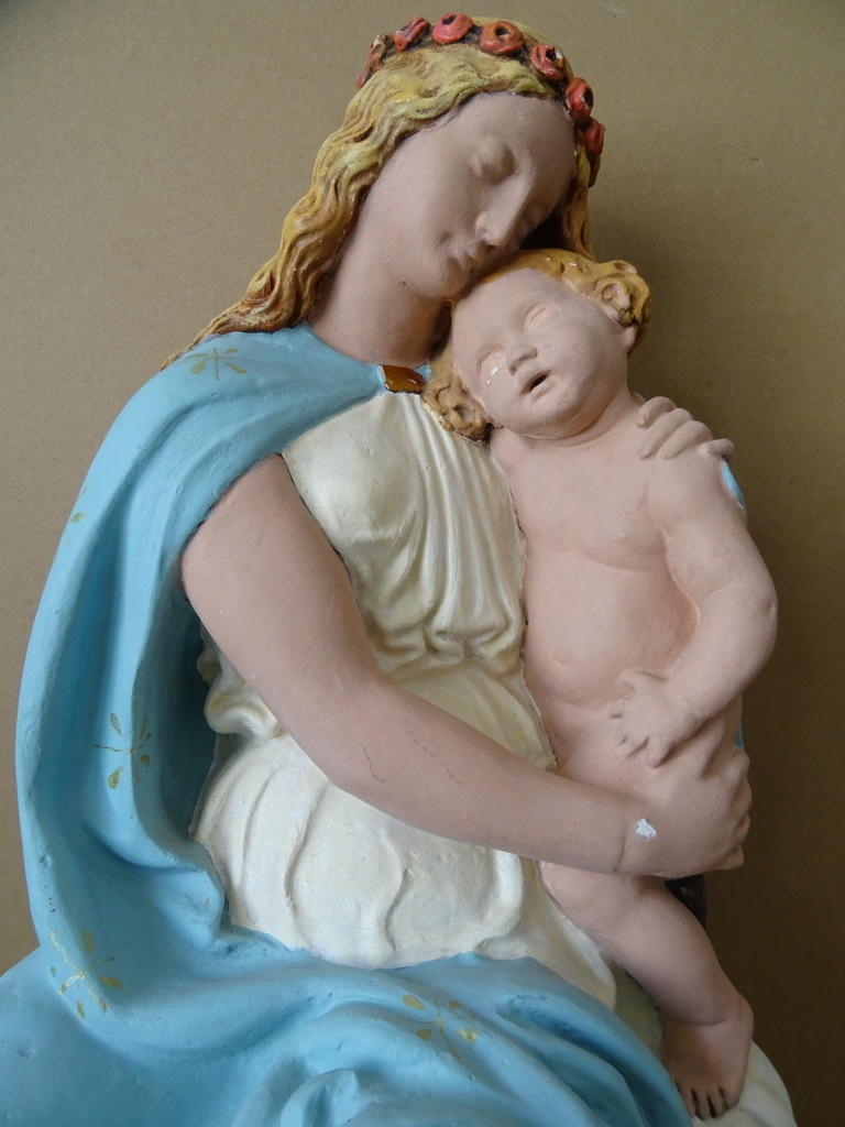 Antiek Mariabeeld de Moeder Gods 51cm - Afbeelding 12