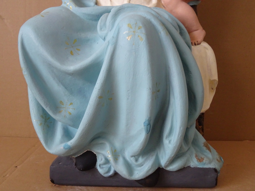 Antiek Mariabeeld de Moeder Gods 51cm - Afbeelding 17