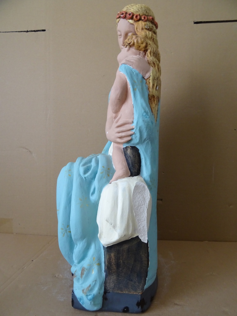 Antiek Mariabeeld de Moeder Gods 51cm - Afbeelding 18