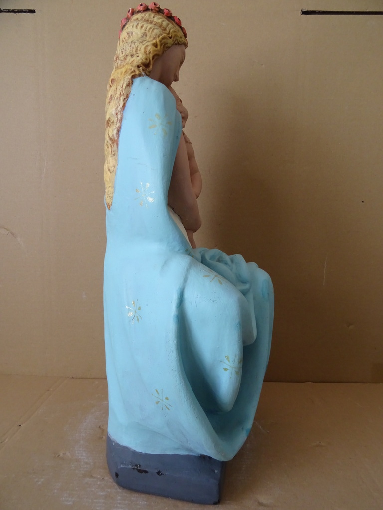 Antiek Mariabeeld de Moeder Gods 51cm - Afbeelding 28