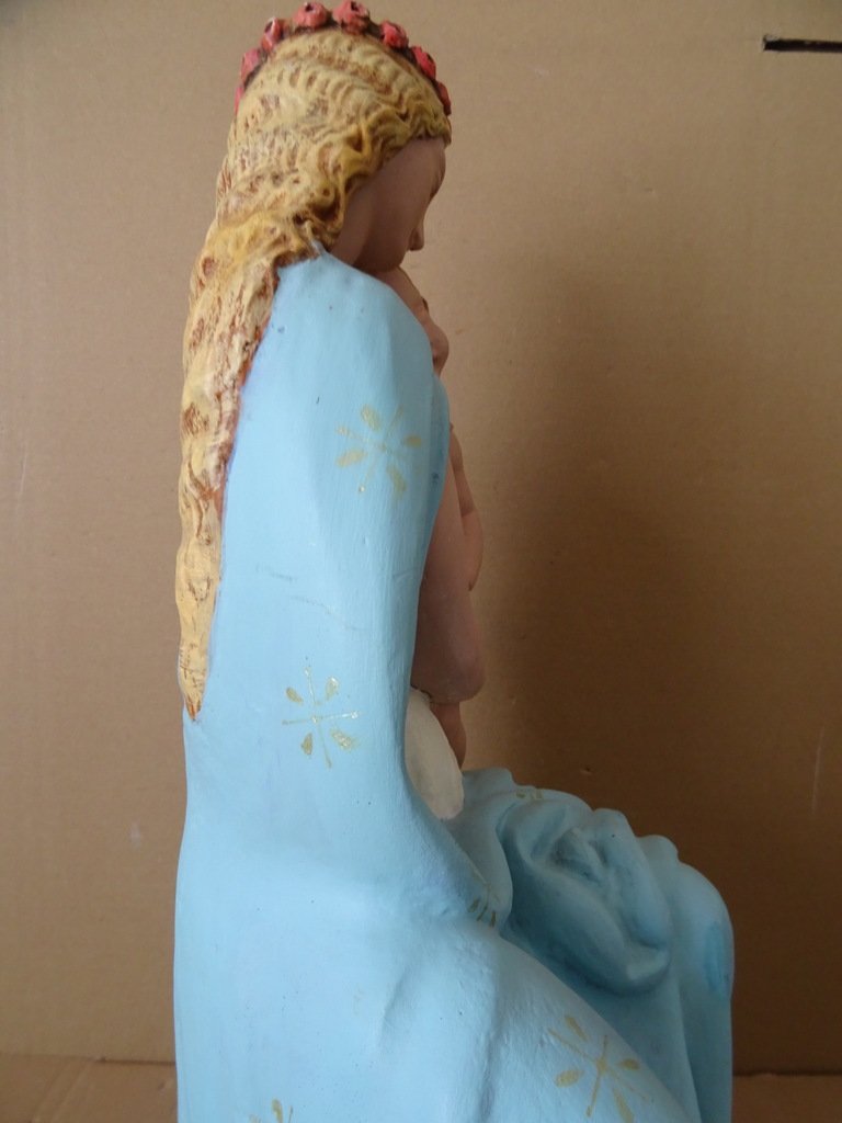 Antiek Mariabeeld de Moeder Gods 51cm - Afbeelding 29
