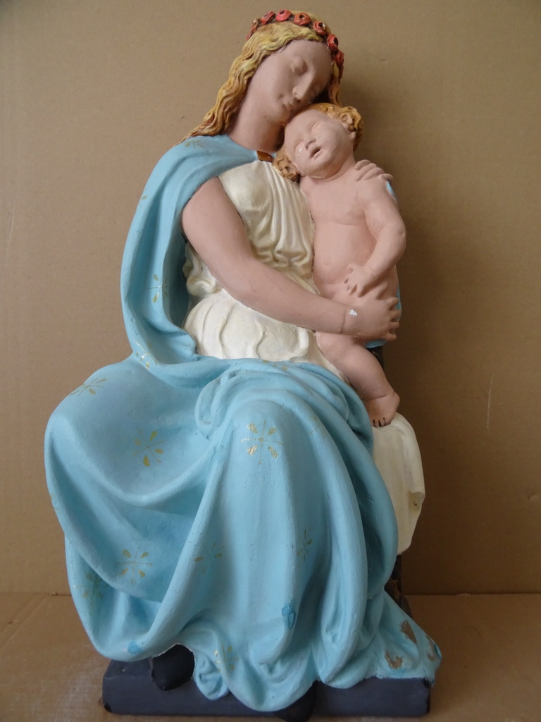 Antiek Mariabeeld de Moeder Gods 51cm - Afbeelding 32