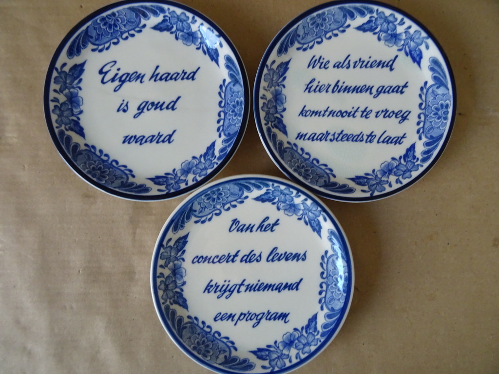 Set wandborden met spreuken Dutch Blue Handwerk 15cm