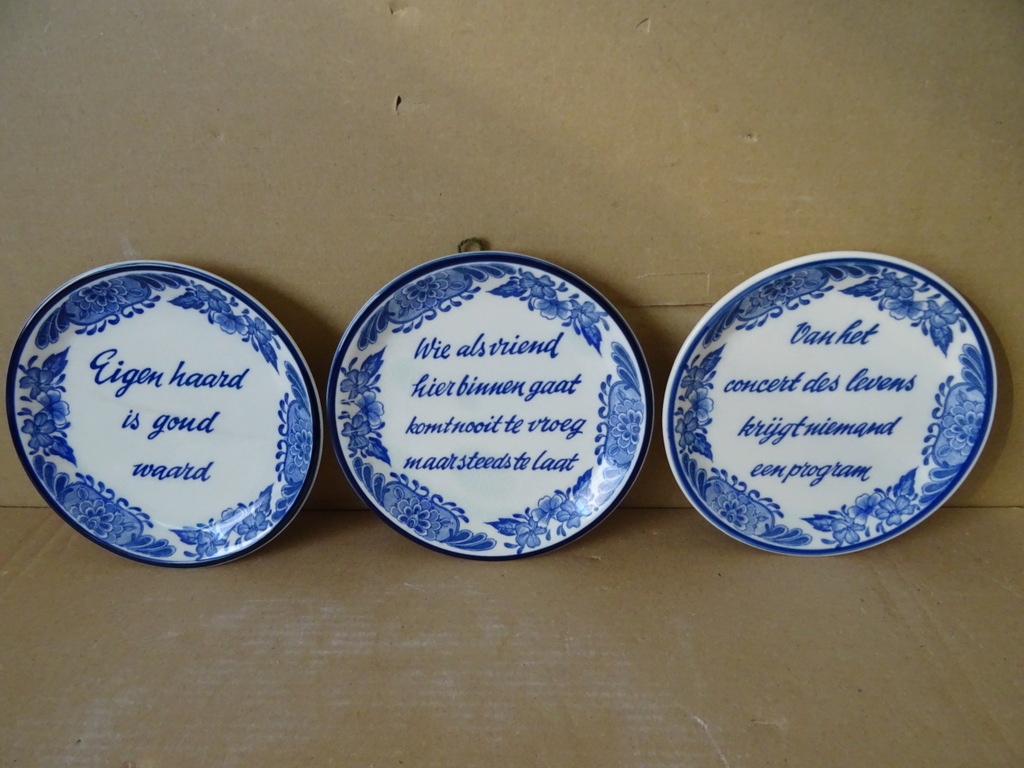 Set wandborden met spreuken Dutch Blue Handwerk 15cm - Afbeelding 2