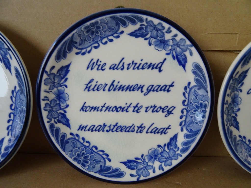 Set wandborden met spreuken Dutch Blue Handwerk 15cm - Afbeelding 4