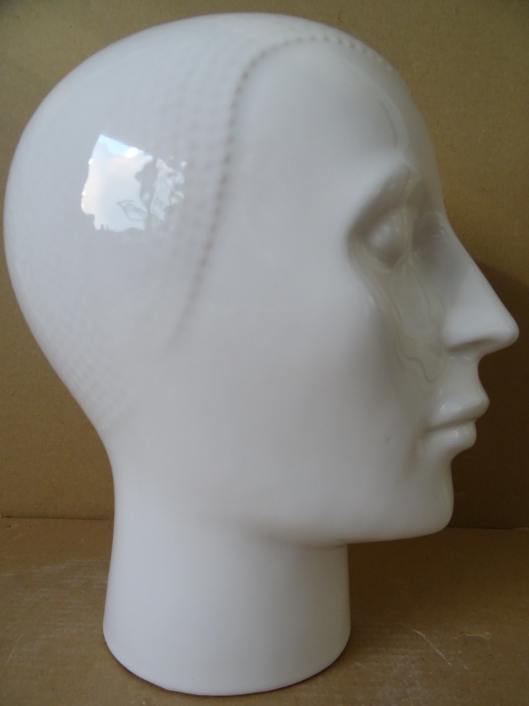 Vintage aardewerk mannequin hoofd Royal Delft - Afbeelding 3