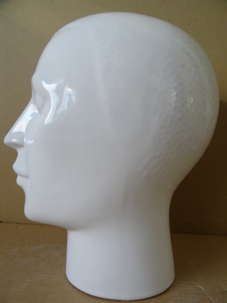 Vintage aardewerk mannequin hoofd Royal Delft - Afbeelding 7
