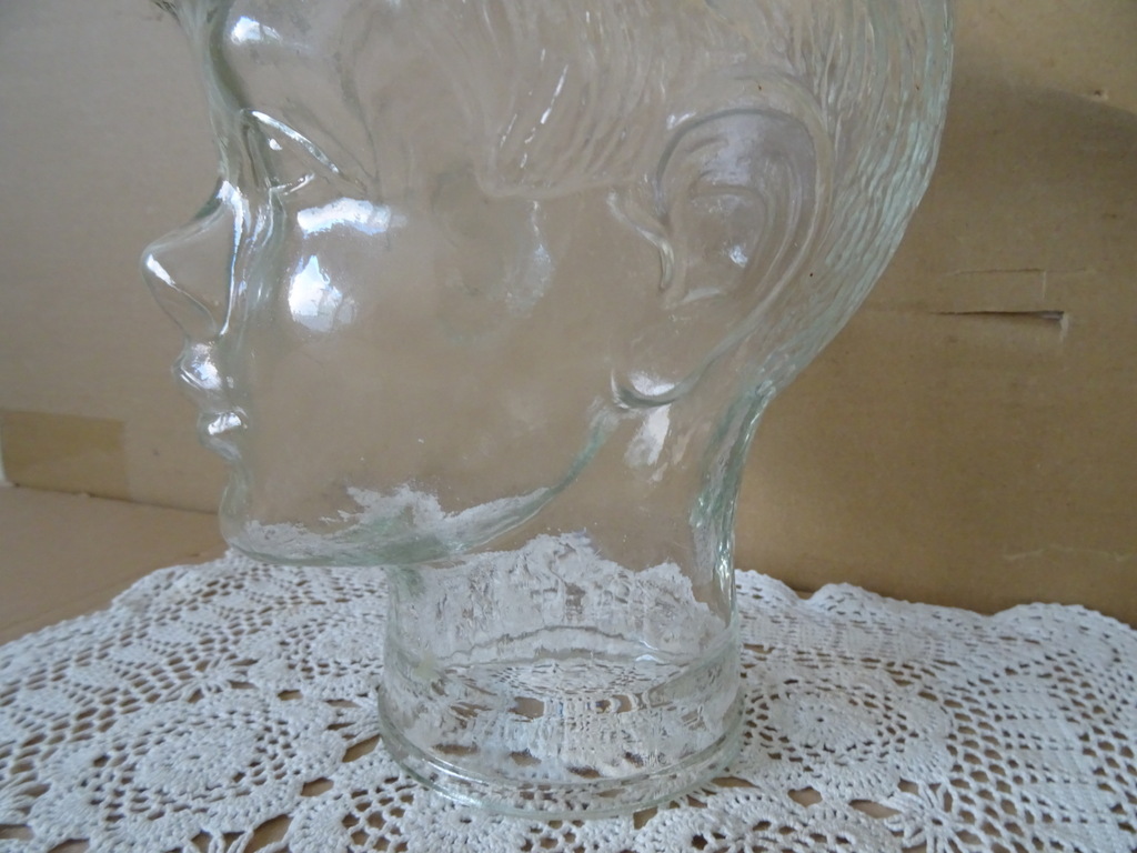 Vintage glazen mannequin hoofd kind - Afbeelding 3