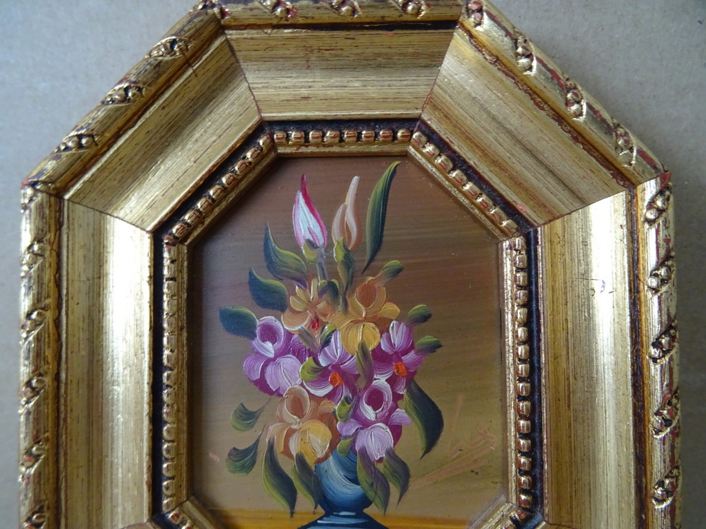 Vintage Italiaans miniatuur schilderij op koper 11x14cm - Afbeelding 2
