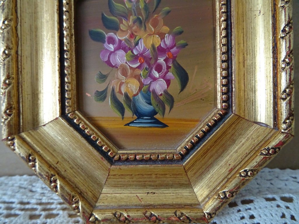 Vintage Italiaans miniatuur schilderij op koper 11x14cm - Afbeelding 3