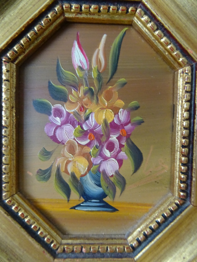 Vintage Italiaans miniatuur schilderij op koper 11x14cm - Afbeelding 4