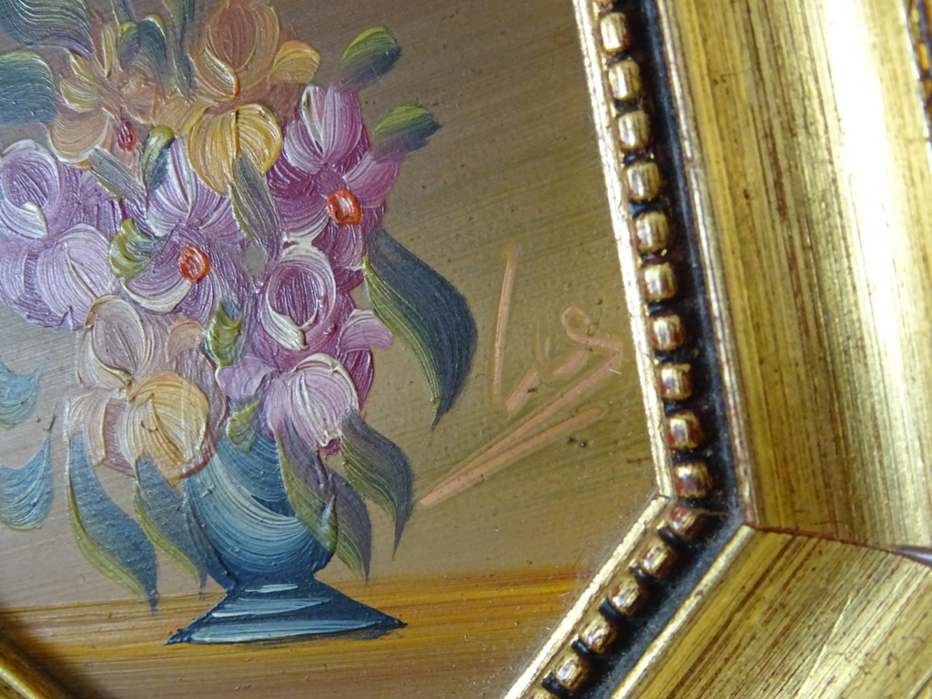 Vintage Italiaans miniatuur schilderij op koper 11x14cm - Afbeelding 5