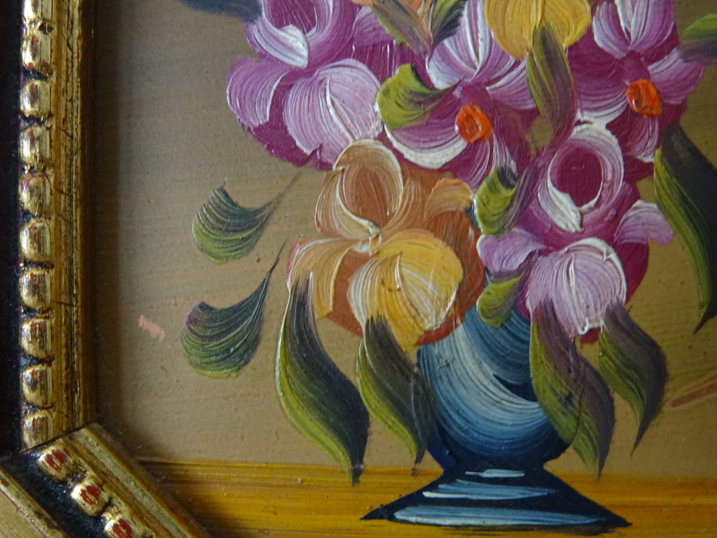 Vintage Italiaans miniatuur schilderij op koper 11x14cm - Afbeelding 6