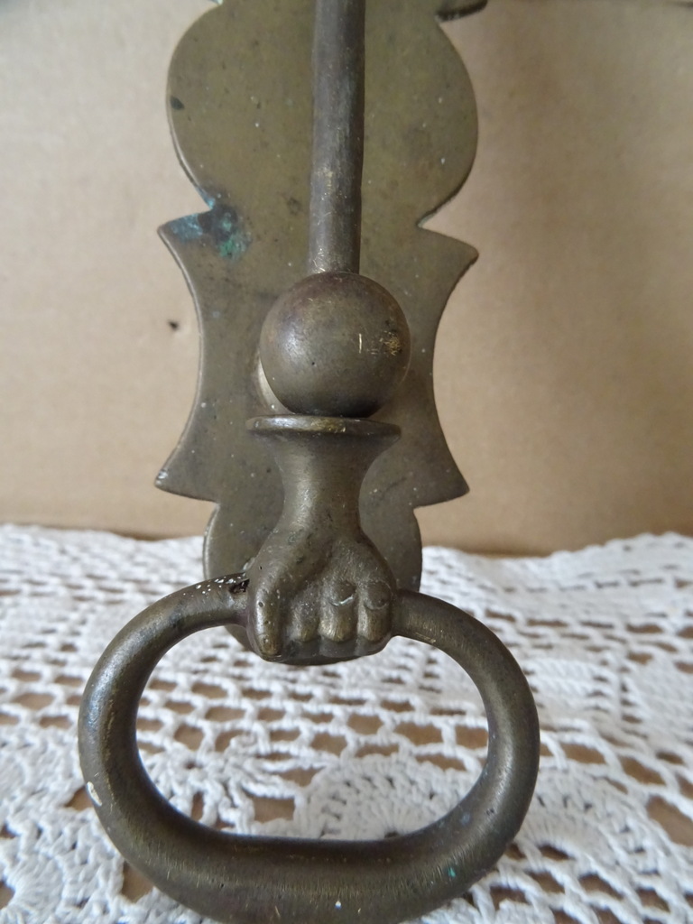 Antieke of vintage messing handvat van deurbel 16cm - Afbeelding 2