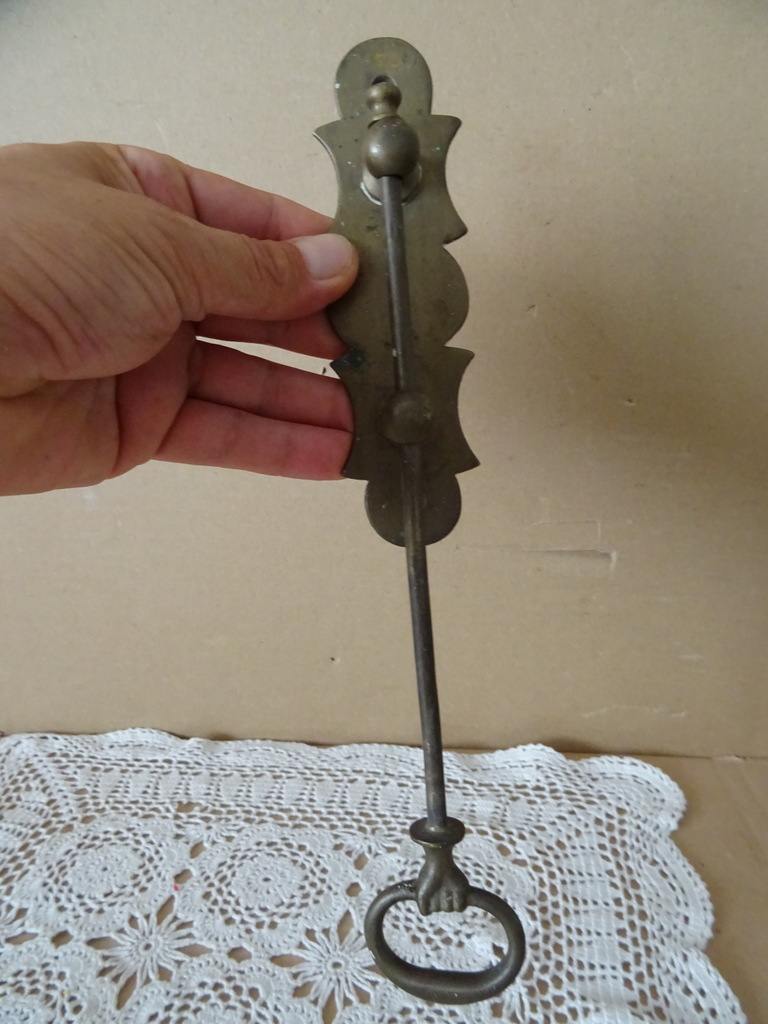 Antieke of vintage messing handvat van deurbel 16cm - Afbeelding 3