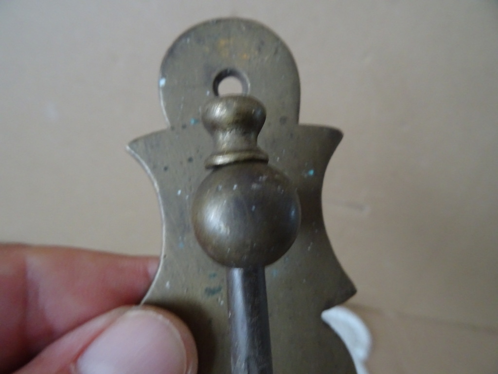 Antieke of vintage messing handvat van deurbel 16cm - Afbeelding 4