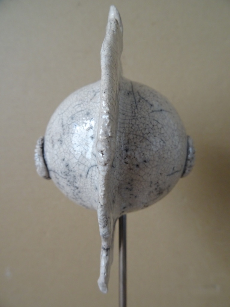 Beeld van een vis kogelvis raku keramiek PvW 37cm - Afbeelding 6