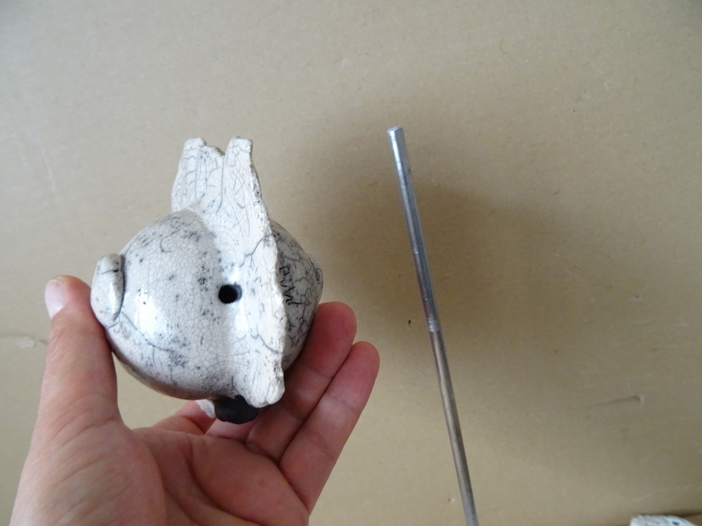 Beeld van een vis kogelvis raku keramiek PvW 37cm - Afbeelding 9
