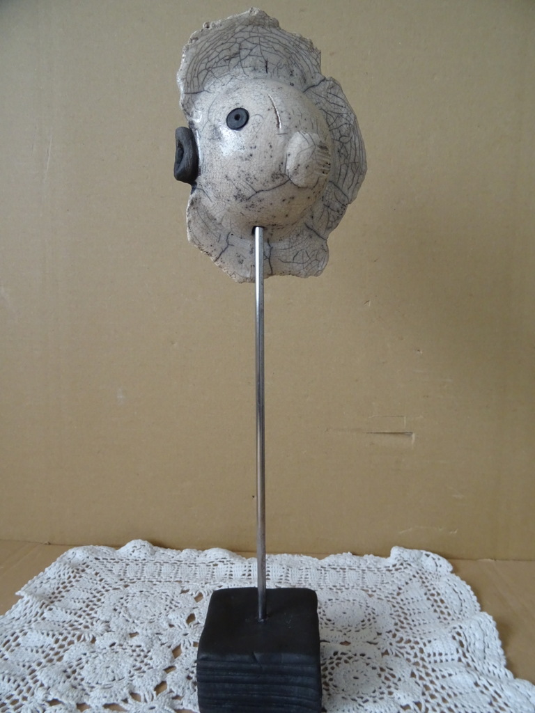 Beeld van een vis kogelvis raku keramiek PvW 37cm - Afbeelding 14