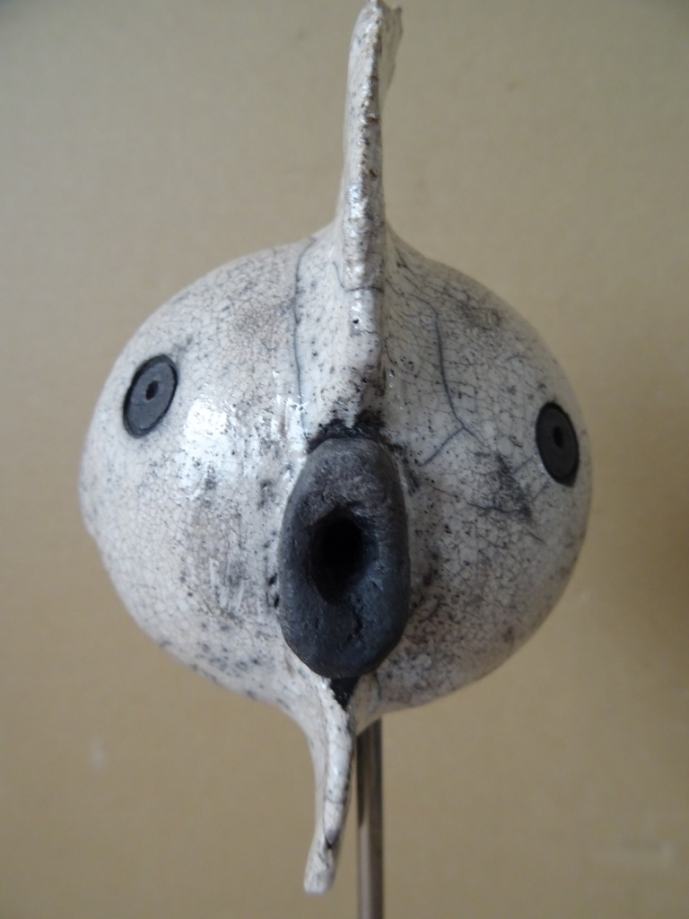 Beeld van een vis kogelvis raku keramiek PvW 37cm - Afbeelding 17