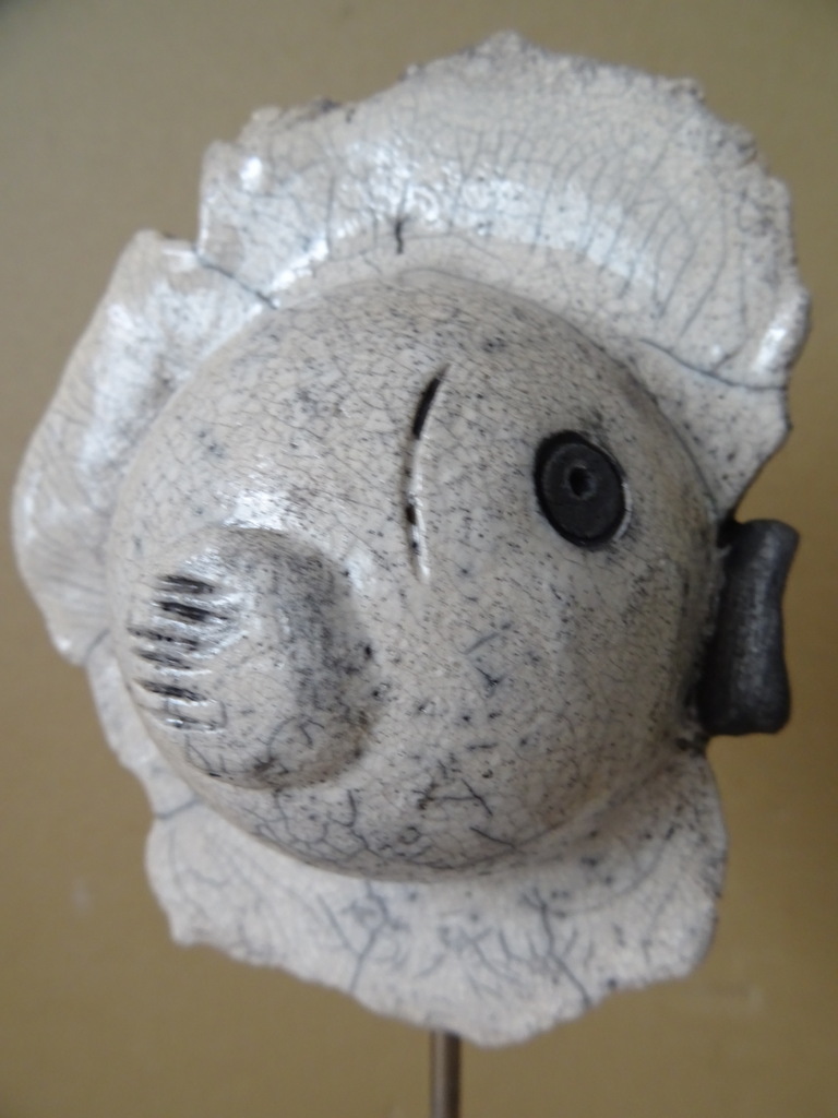 Beeld van een vis kogelvis raku keramiek PvW 37cm - Afbeelding 18