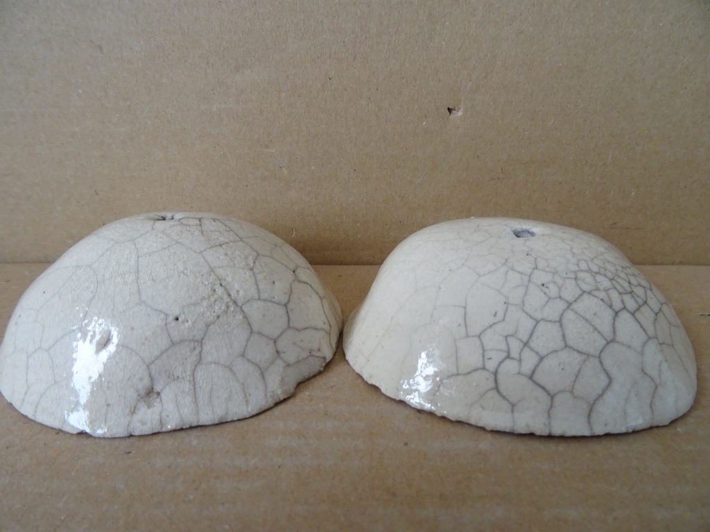 Set wierookhouders raku keramiek 9cm doorsnede - Afbeelding 2