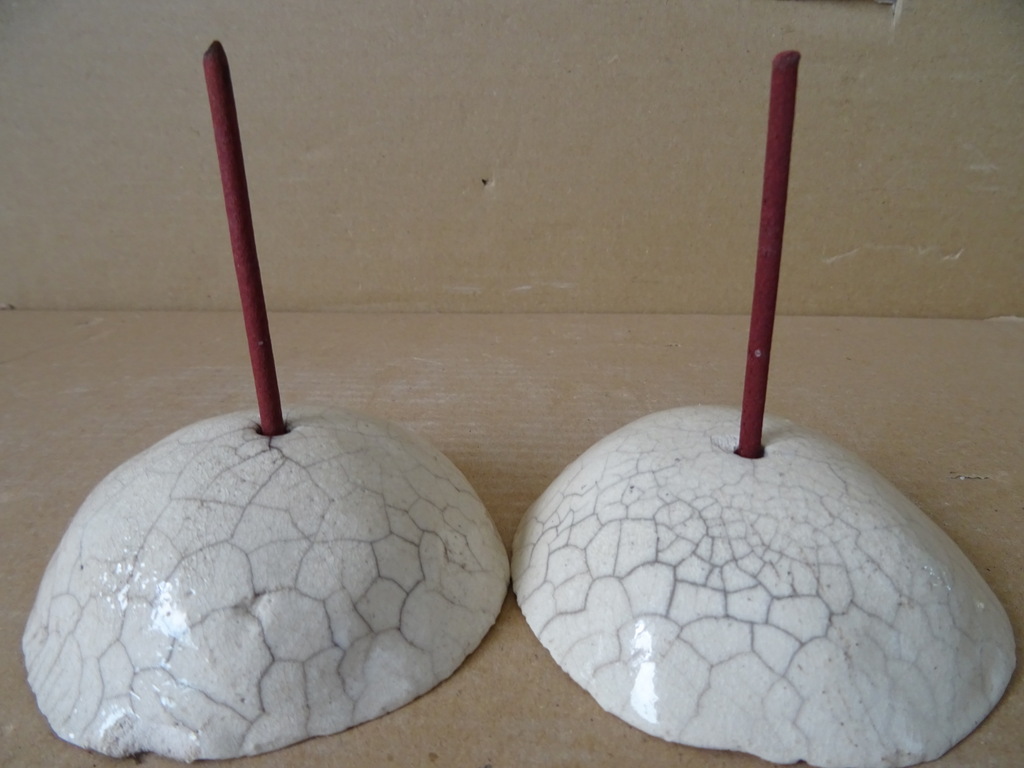 Set wierookhouders raku keramiek 9cm doorsnede - Afbeelding 12