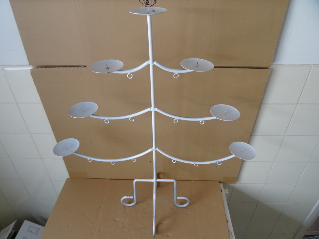 Grote smeedijzeren kaarsenhouder kerstboom 79cm - Afbeelding 2