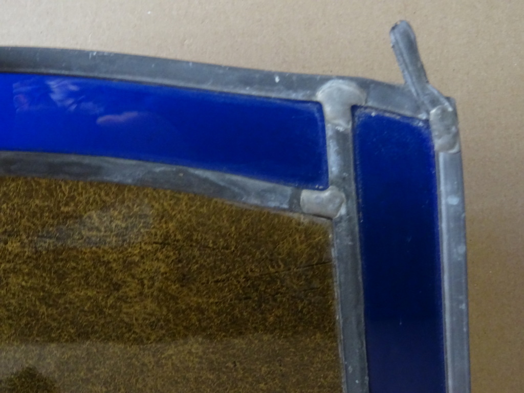 Antiek glas in lood Heilige Maria Sterre der Zee 32x43cm met los hoekje - Afbeelding 15