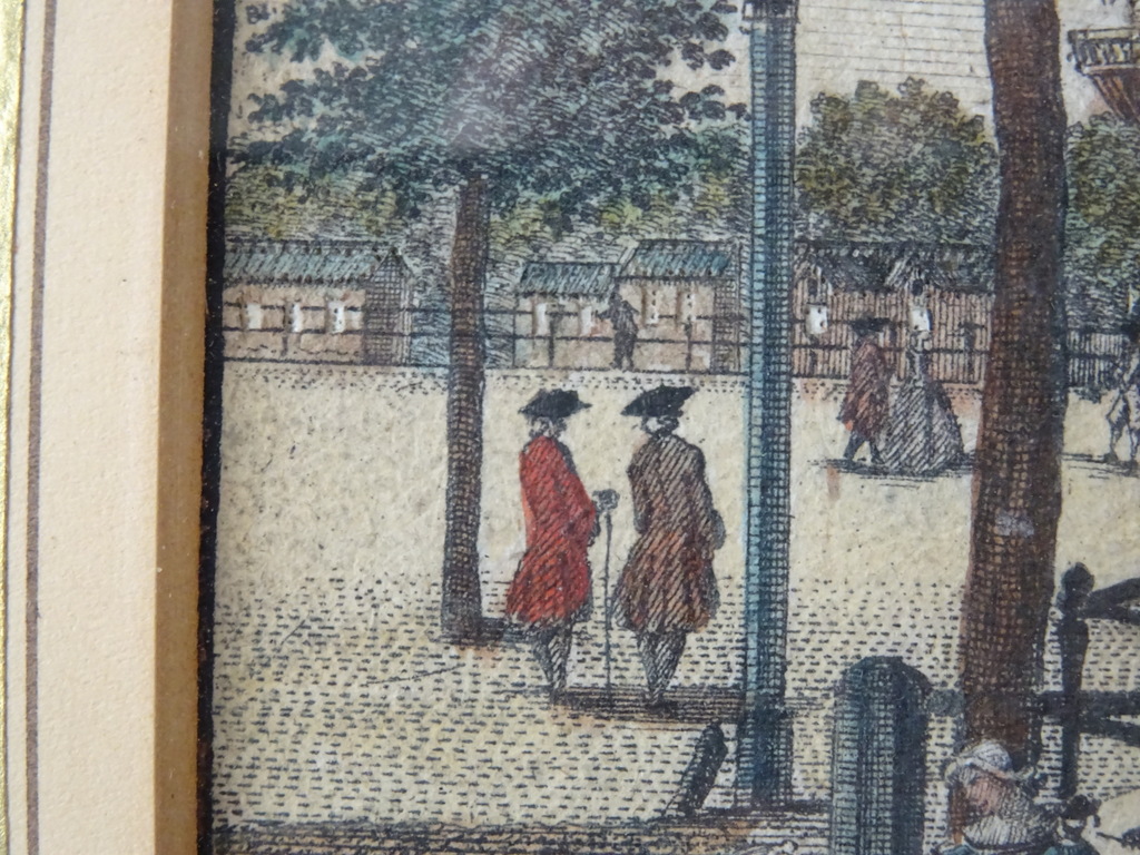 Antieke ets of opticaprent met verlichting De Leidsepoort te Amsterdam - Afbeelding 9
